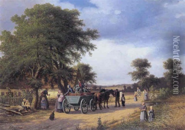 Afrejse Til Barnedab Oil Painting - Peter (Johann P.) Raadsig