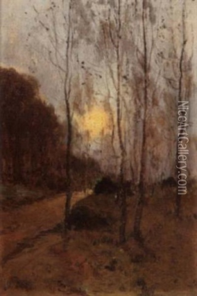 Moonlit Forest Oil Painting - Marie Joseph Leon Clavel