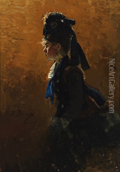 Parisienne Oil Painting - Ilya Repin