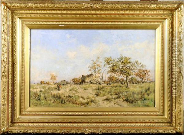 Paysage Avec Ferme Et Verger Oil Painting - Isidore Verheyden