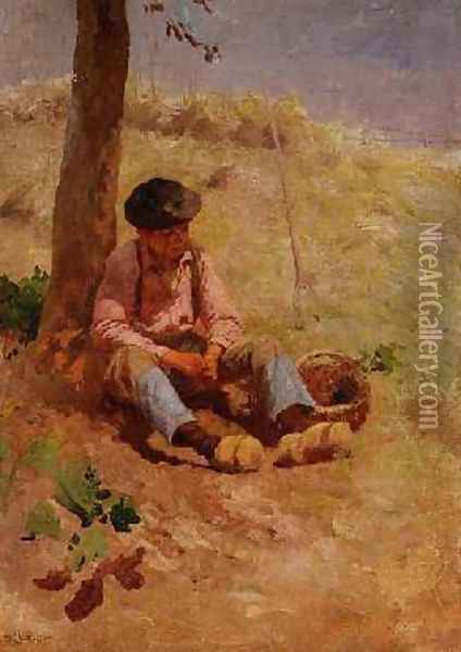 Field Worker Resting Oil Painting - Robert McGregor