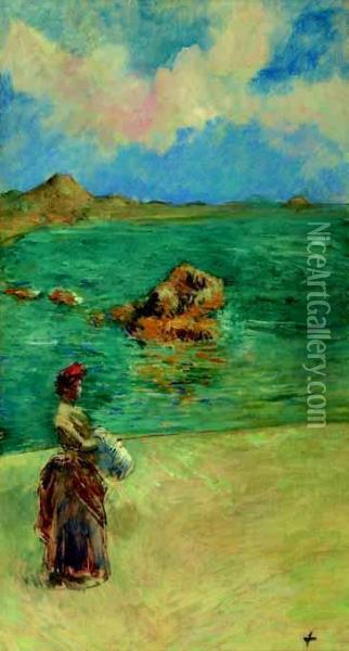 La Muse Des Flots, Circa 1888 Oil Painting - Jean-Louis Forain