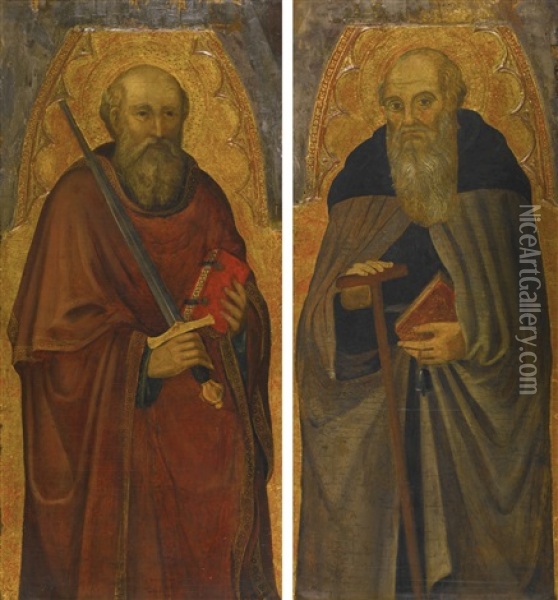 Saint Peter; Saint Anthony Abbot (pair) Oil Painting - Taddeo Di Bartolo