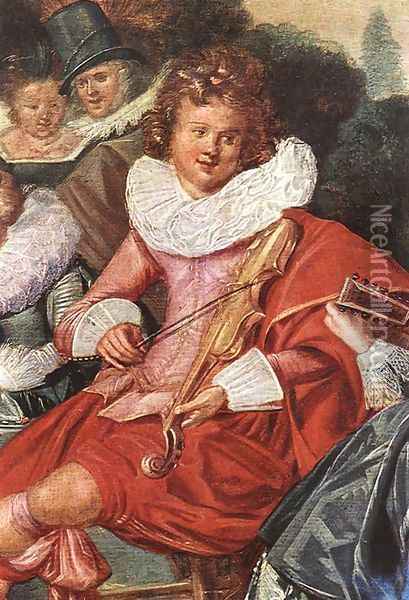 Amusing Party in the Open Air (detail) 1621 Oil Painting - Dirck Hals