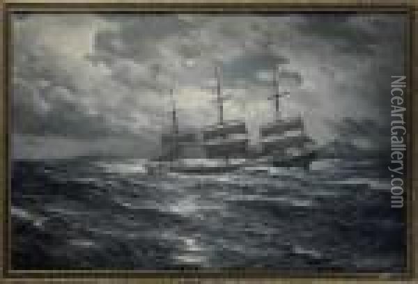 Ship Oil Painting - Hugo Schnars-Alquist