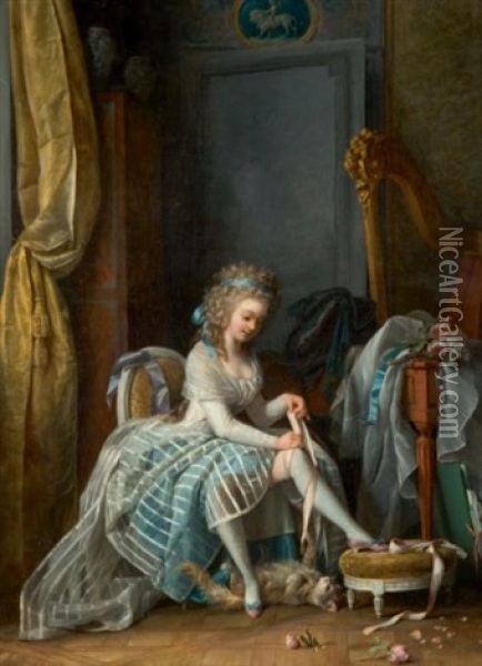 Jeune Femme A Sa Toilette Oil Painting - Michel Garnier