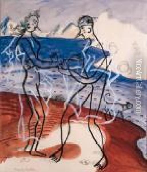 Couple Au Bord De La Mer Oil Painting - Francis Picabia