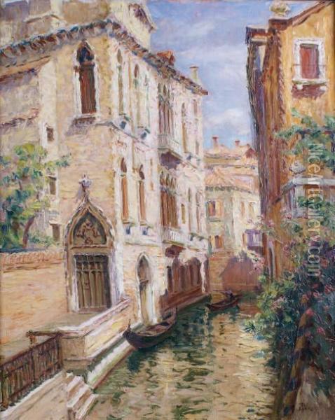 Petit Canal A Venise Oil Painting - Alphonse Birck