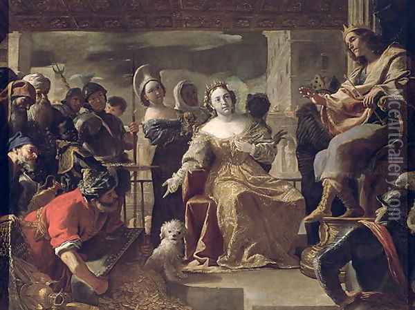 The Queen of Sheba before Solomon Oil Painting - Mattia Preti