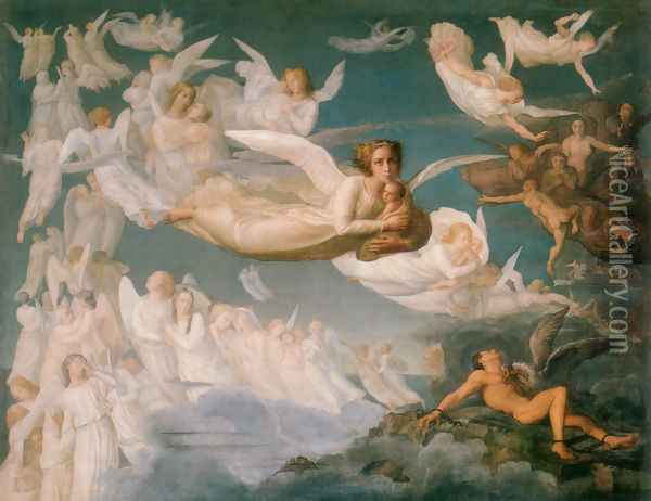 Le Poème de l'âme - Le Passage des âmes (The Poem of the Soul - Passage of the Souls) Oil Painting - Anne-Francois-Louis Janmot