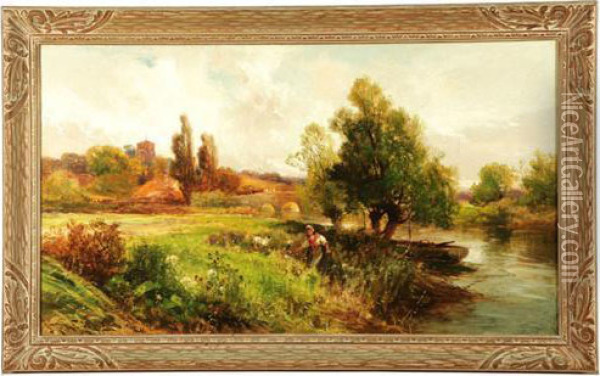 Pulborough On The Arnn Oil Painting - John Horace Hooper