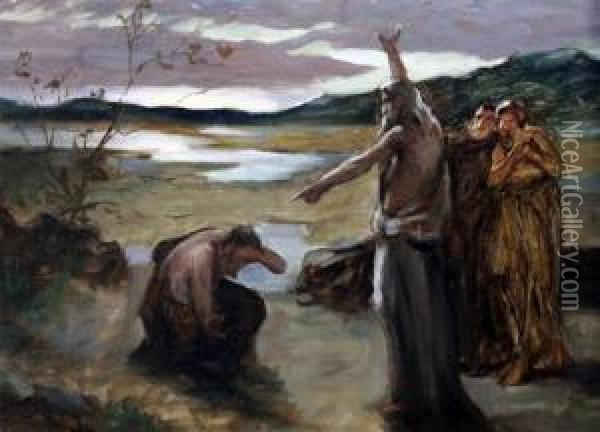The Wrath Of God The Father Oil Painting - Charles Ricketts