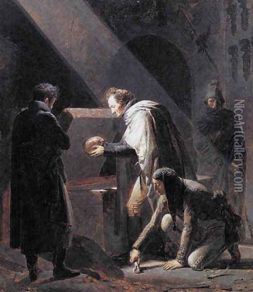 Vivant Denon Replacing El Cid's Remains in their Tombs c. 1811 Oil Painting - Alexandre Evariste Fragonard