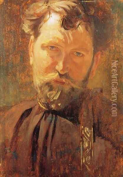 Self-Portrait Oil Painting - Alphonse Maria Mucha
