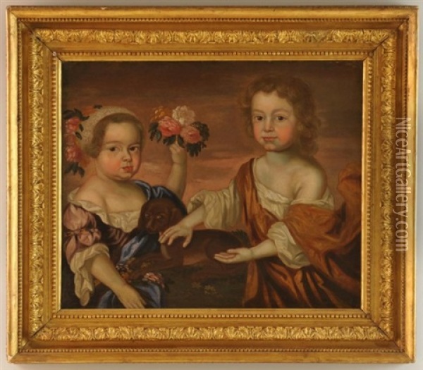 Portrait Of Two Children Oil Painting - John Smibert