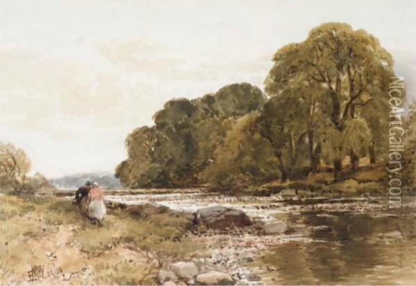 Figures By A River Oil Painting - Edmund Morison Wimperis