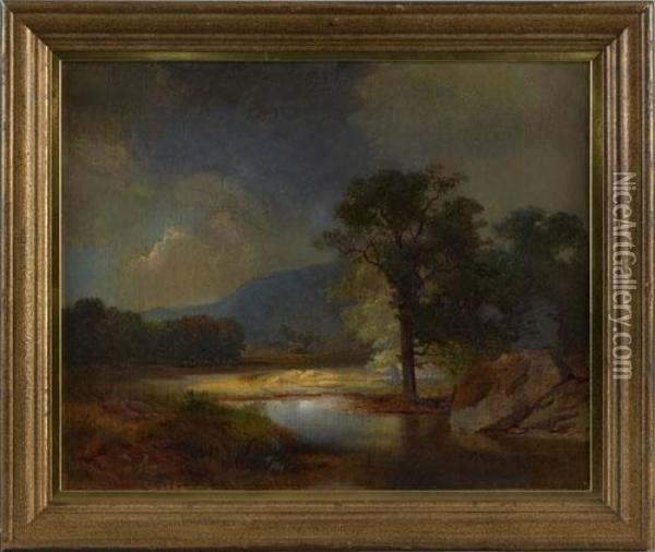 Landscape With River Oil Painting - Francis Daniel Devlan