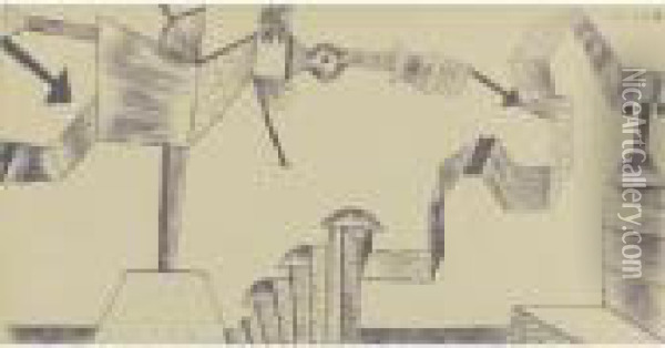Utopische Bretterconstruction (utopian Construction Withboards) Oil Painting - Paul Klee