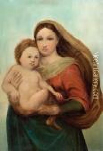 Die Sixtinische Madonna Oil Painting - Raphael (Raffaello Sanzio of Urbino)