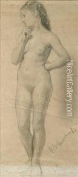 Standingfemale Nude Oil Painting - Francis Sydney Muschamp