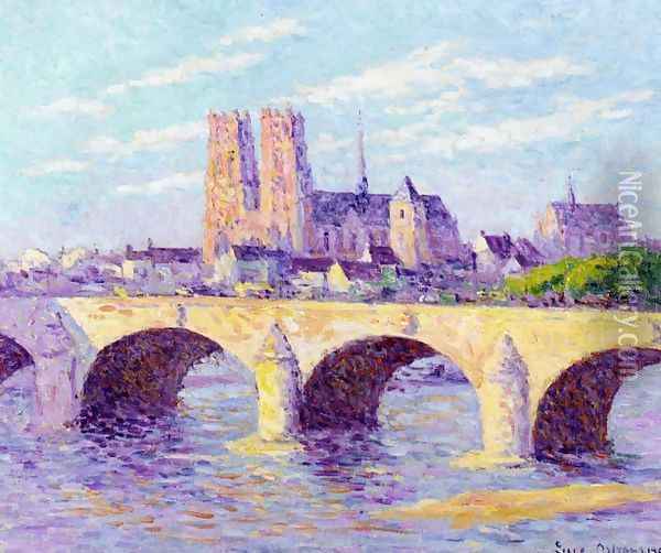 Orleans, View of the Pont Georges V and the Cathedral Sainte Croix Oil Painting - Maximilien Luce