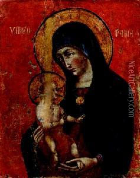 Madonna Col Bambino Oil Painting - Nicoletto Semitecolo