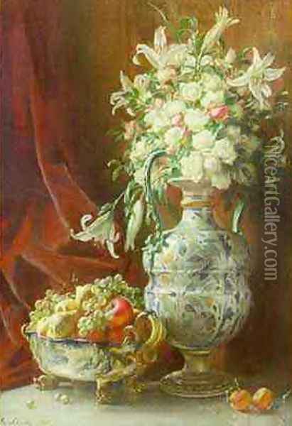 Still Life with Flowers Oil Painting - Angelo Graf von Courten