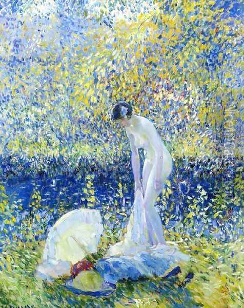 Cherry Blossoms I Oil Painting - Frederick Carl Frieseke