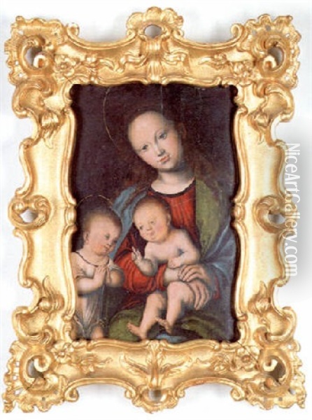 Madonna And Child With The Infant St. John Oil Painting - Lucas Cranach the Elder
