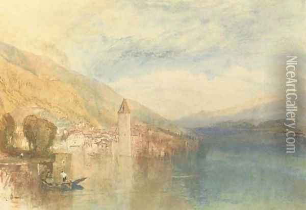 Oberhofen on Lake Thun, Switzerland Oil Painting - Joseph Mallord William Turner