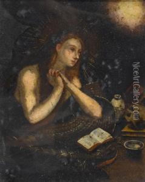 Magdalene In Atonement Oil Painting - Jacopo Robusti, II Tintoretto