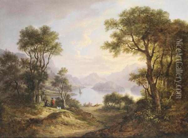 Loch Achray In The Trossachs Oil Painting - Alexander Nasmyth