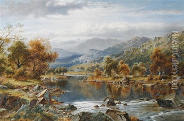 Valley Of The Lledr Oil Painting - William Henry Mander
