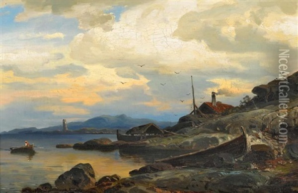 Sommerabend Auf Den Scharen Oil Painting - Axel Wilhelm Nordgren