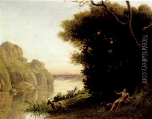 Aekadische Landschaft Oil Painting - Friedrich Karl Steinhardt