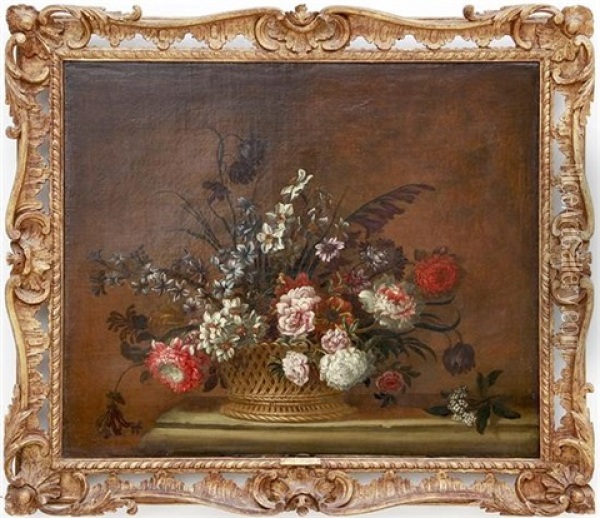 Basket Of Spring Flowers Oil Painting - Pieter Casteels III