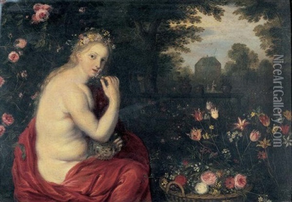 Flore Ou L'allegorie De L'odorat Oil Painting - Jan Brueghel the Elder