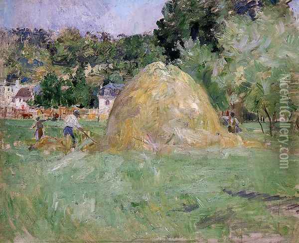 Haymakers At Bougival Oil Painting - Berthe Morisot