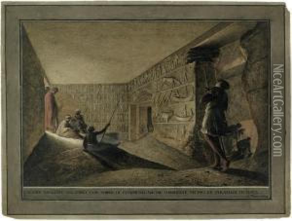 Das Innere Einer Sarkophagkammer Bei Gizeh Oil Painting - Luigi Mayer