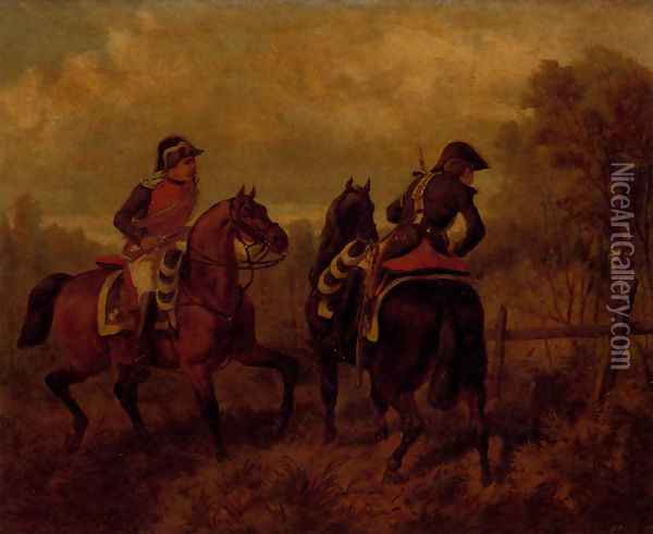 French Dragoons Oil Painting - Charles De Luna