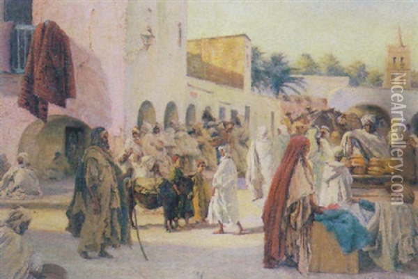 Scene De Marche En Afrique Du Nord Oil Painting - Louis Joseph Anthonissen