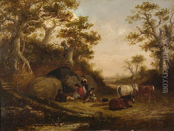 The Gypsy Encampment Oil Painting - Thomas Smythe