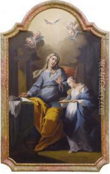 Educazione Della Vergine Oil Painting - Giuseppe Antonio Petrini