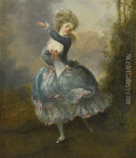 Mademoiselle Duthe Dancing (rosalie Gerard, 1752-1820) Oil Painting - Jean-Frederic Schall