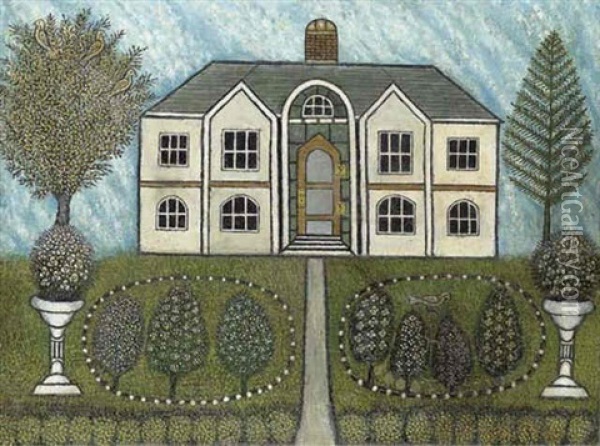 Landscape With House Oil Painting - Morris Hirshfield