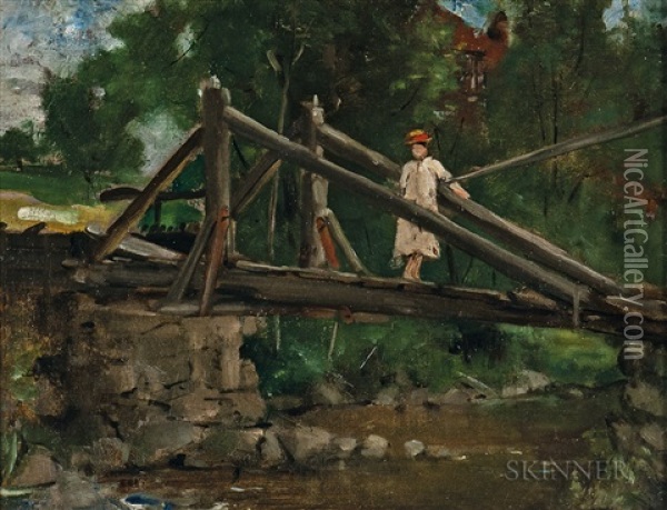 The Old Bridge Oil Painting - Julian Alden Weir
