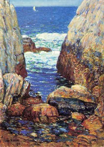 Sea and Rocks, Appledore, Isles of Shoals Oil Painting - Childe Hassam
