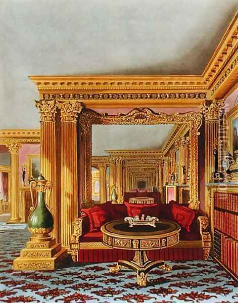 The Alcove in the Golden Drawing Room, Carlton House, from The History of the Royal Residences, engraved by William James Bennett (1787-1844), by William Henry Pyne (1769-1843), 1819 Oil Painting - Charles Wild