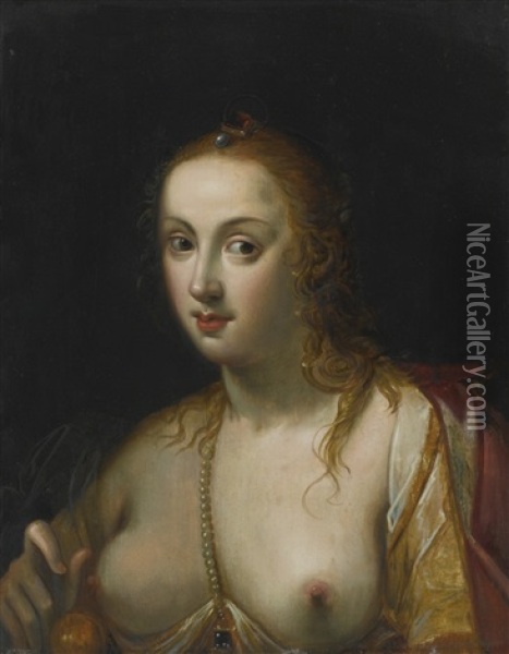 Portrait Of An Elegant Woman In The Guise Of Venus Oil Painting - Gortzius Geldorp