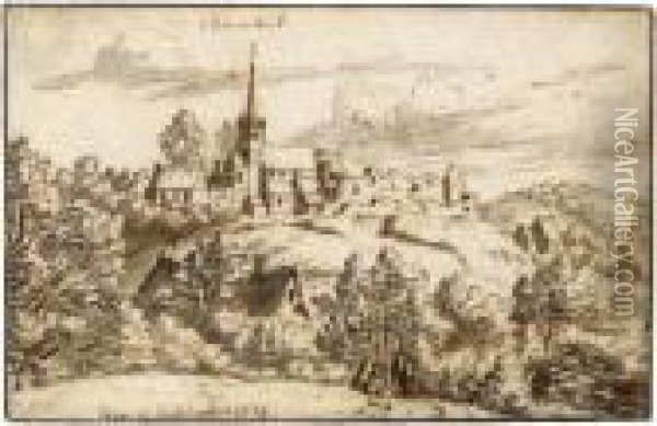 View Of The Abbey And Ruins Of Chaumont-gistoux Oil Painting - Josua de Grave